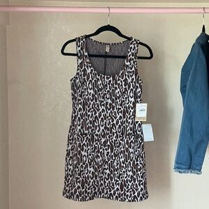 BeBop Animal Print Mini Dress - Black and Brown